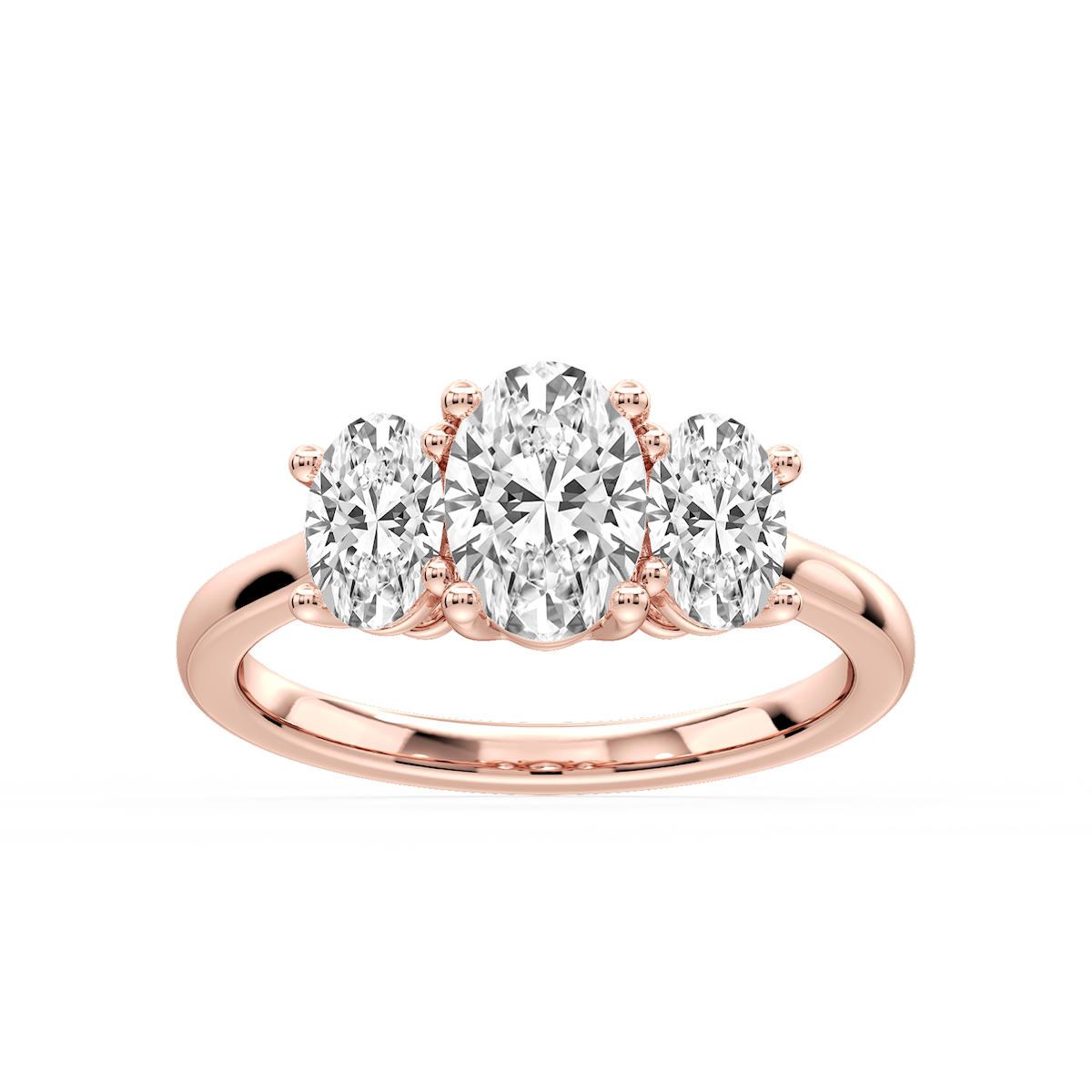 Lola Oval Lab Grown Diamond Three Stone Engagement Ring