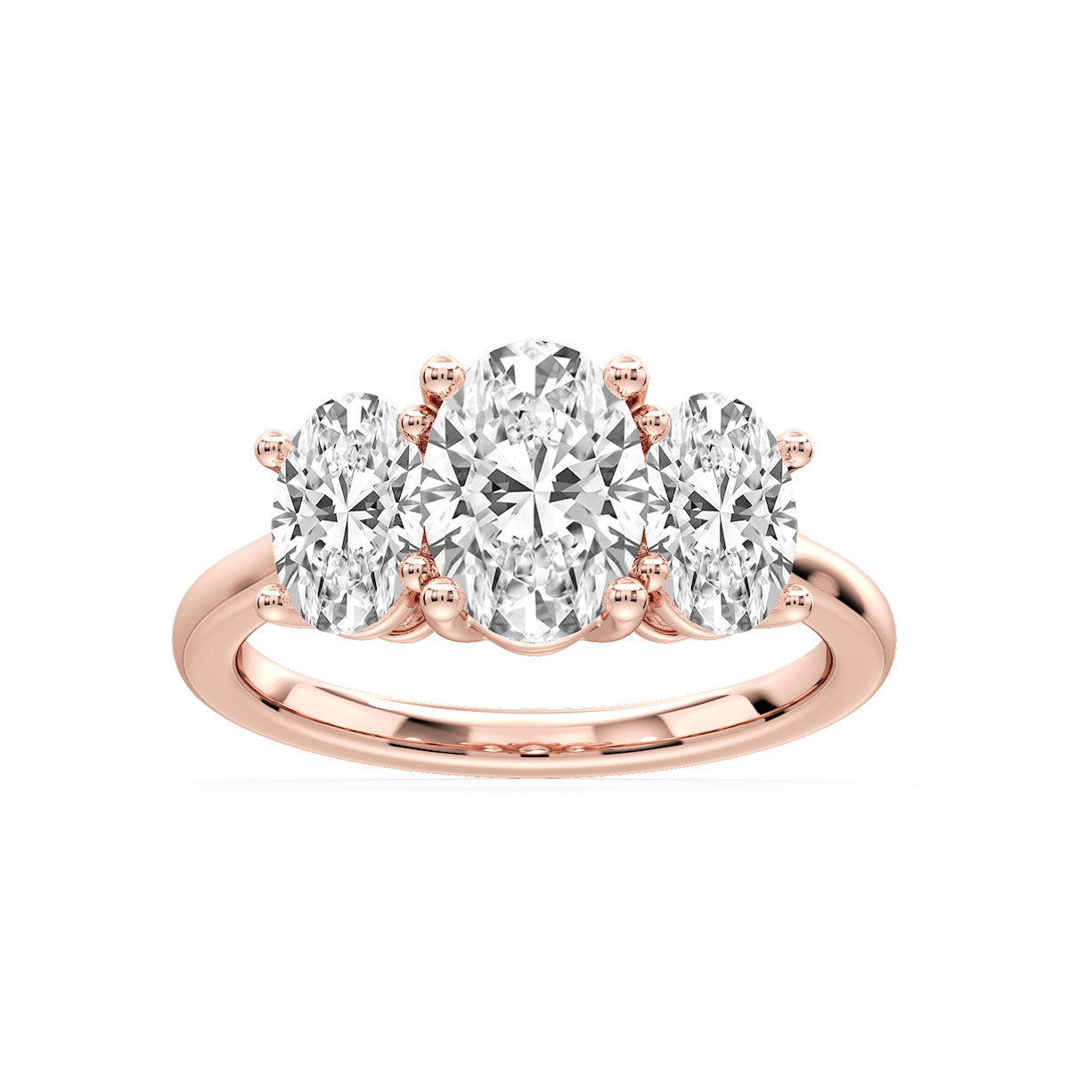 Lola Oval Lab Grown Diamond Three Stone Engagement Ring