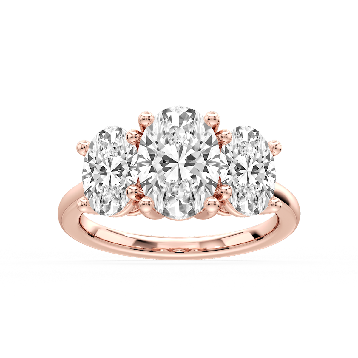 Lola Oval Lab Grown Diamond Three Stone Engagement Ring