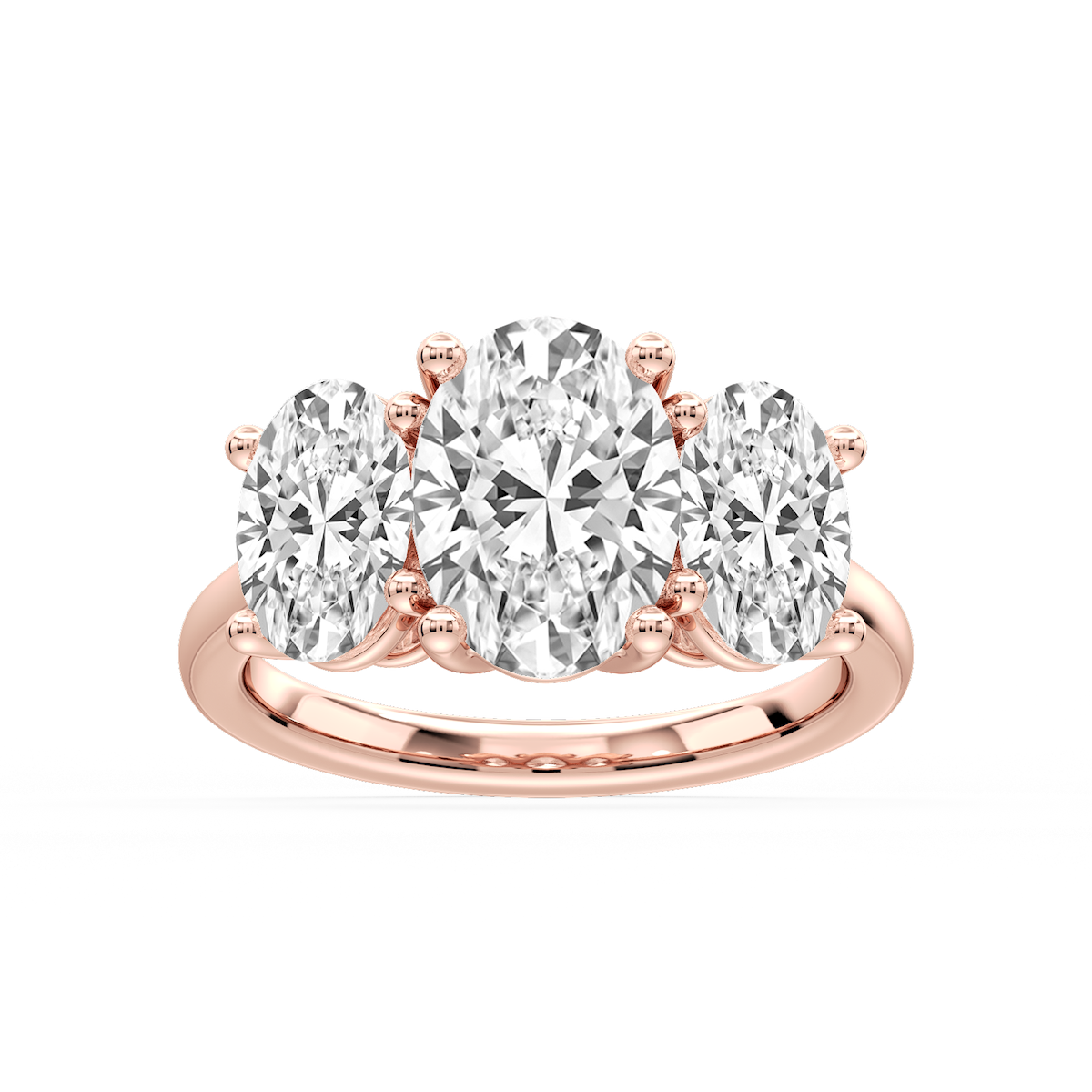 Lola Oval Lab Grown Diamond Three Stone Engagement Ring
