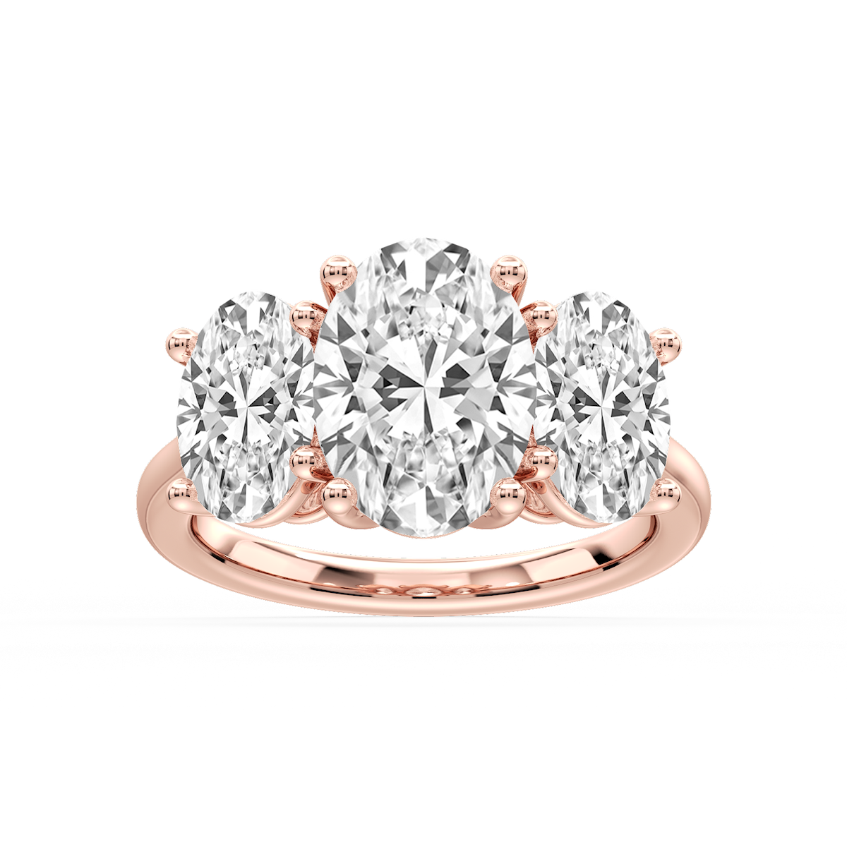 Lola Oval Lab Grown Diamond Three Stone Engagement Ring
