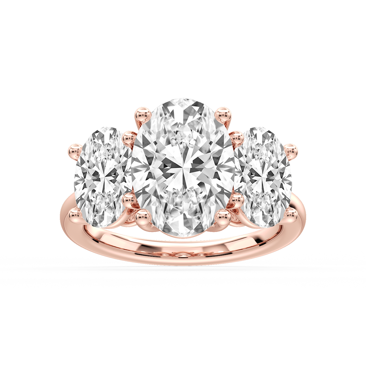 Lola Oval Lab Grown Diamond Three Stone Engagement Ring