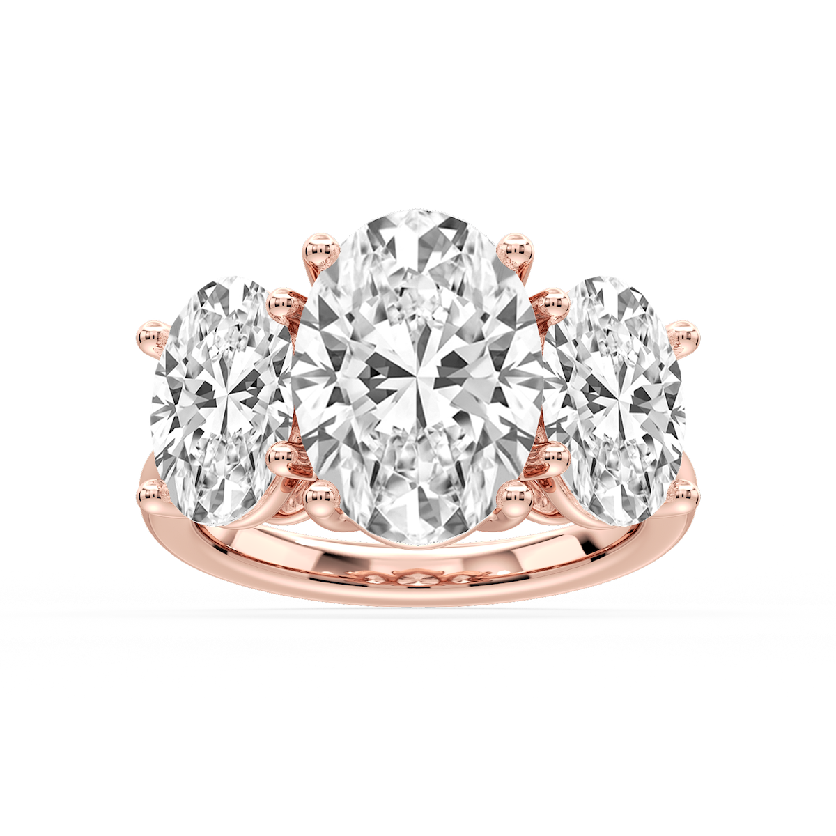 Lola Oval Lab Grown Diamond Three Stone Engagement Ring