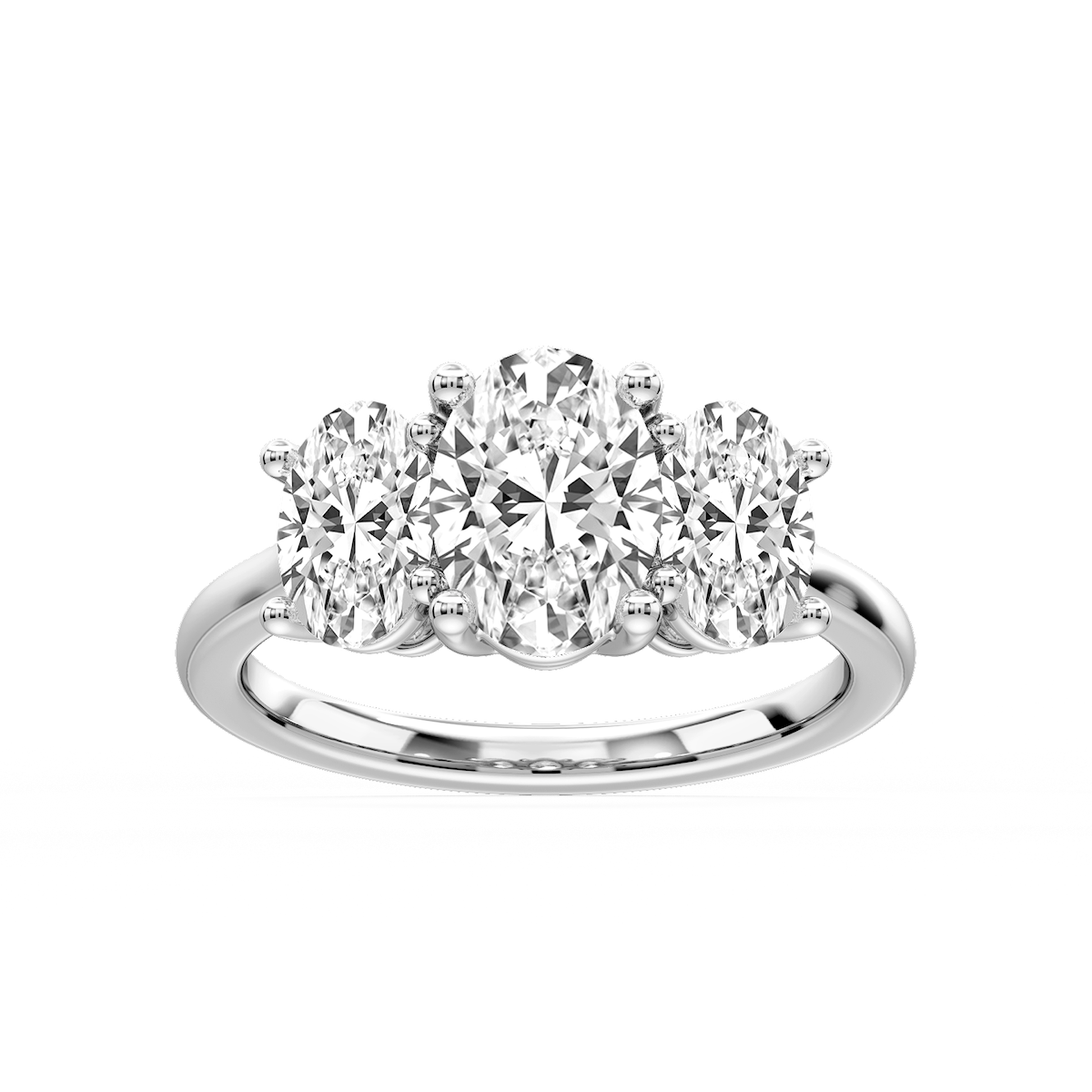 Lola Oval Lab Grown Diamond Three Stone Engagement Ring