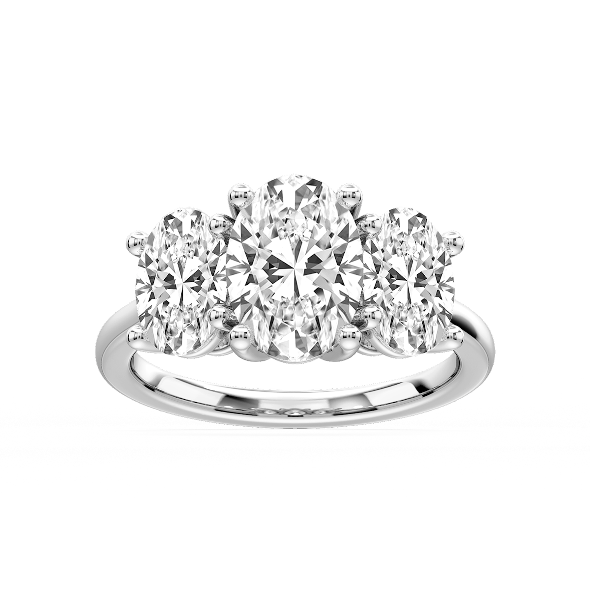 Lola Oval Lab Grown Diamond Three Stone Engagement Ring