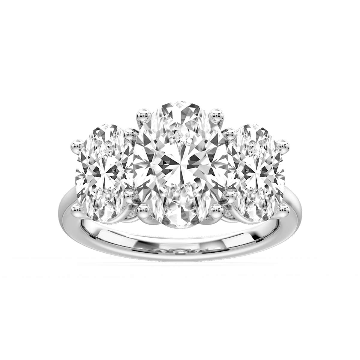 Lola Oval Lab Grown Diamond Three Stone Engagement Ring