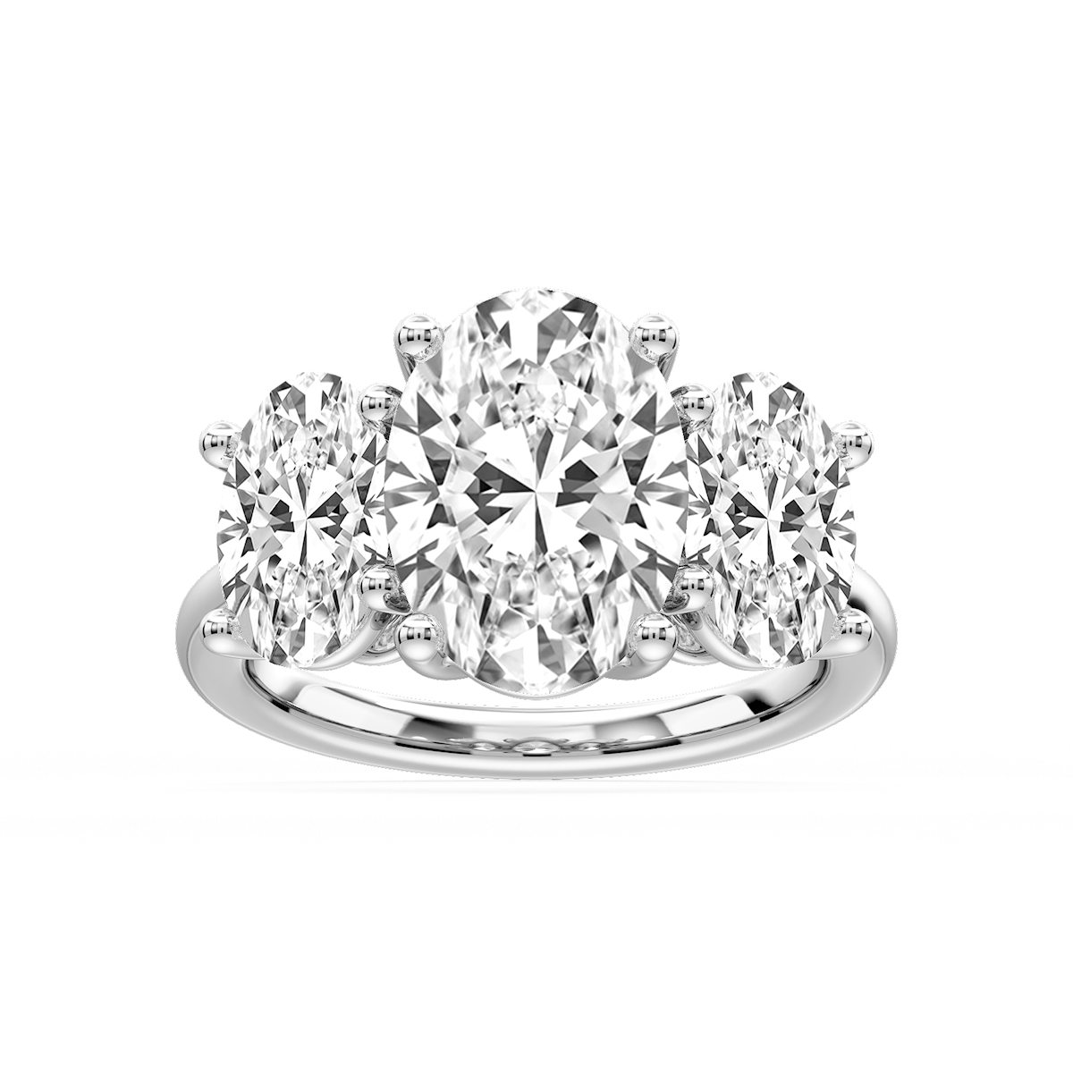 Lola Oval Lab Grown Diamond Three Stone Engagement Ring