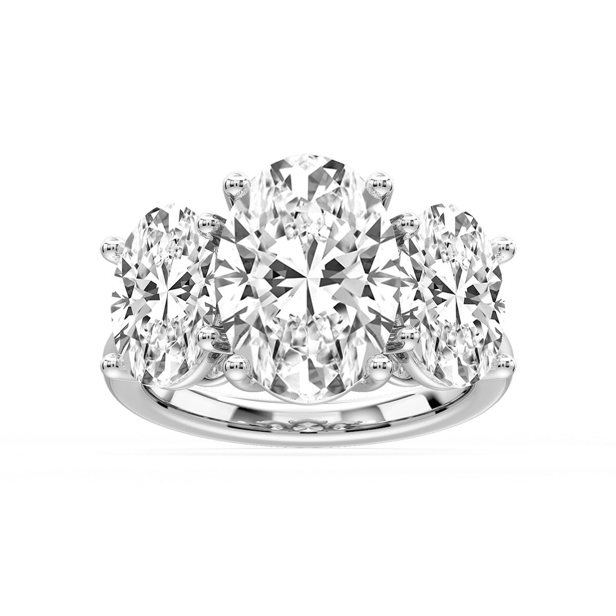 Lola Oval Lab Grown Diamond Three Stone Engagement Ring