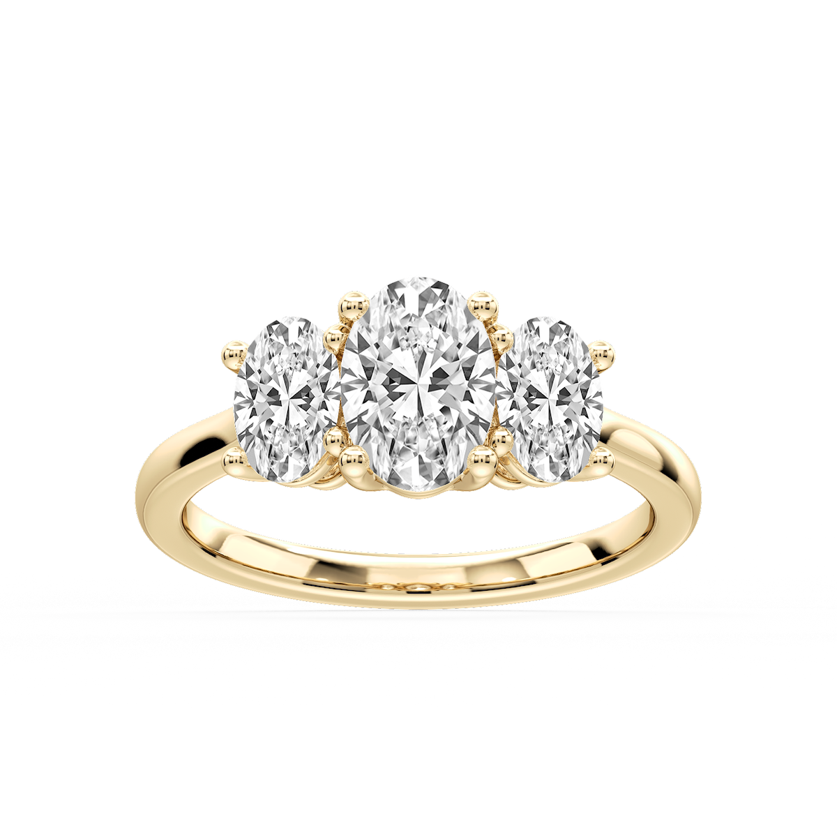 Lola Oval Lab Grown Diamond Three Stone Engagement Ring