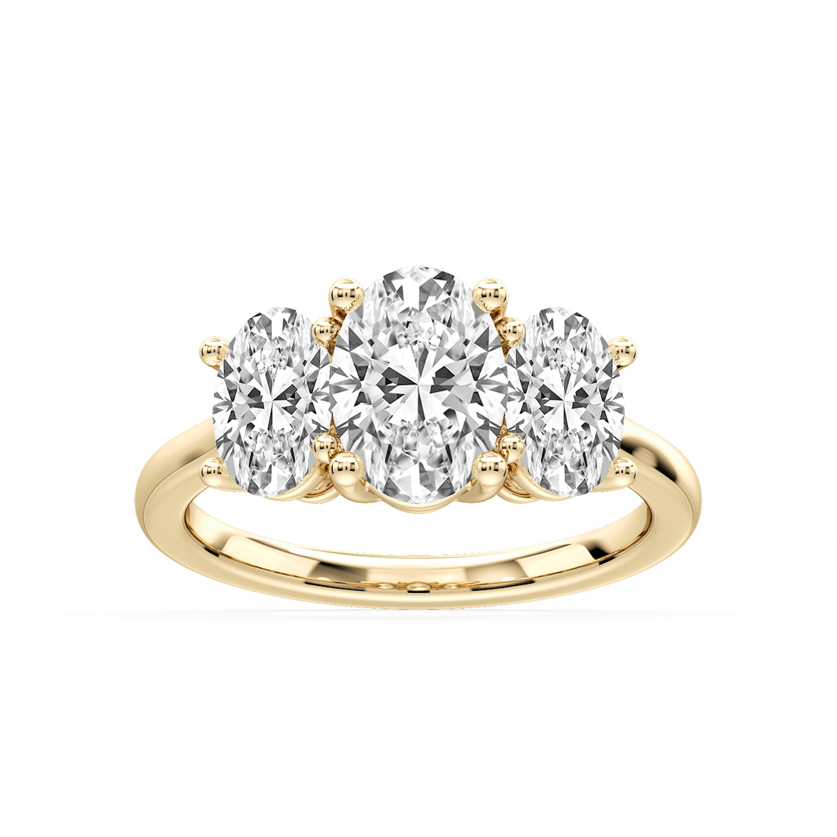 Lola Oval Lab Grown Diamond Three Stone Engagement Ring