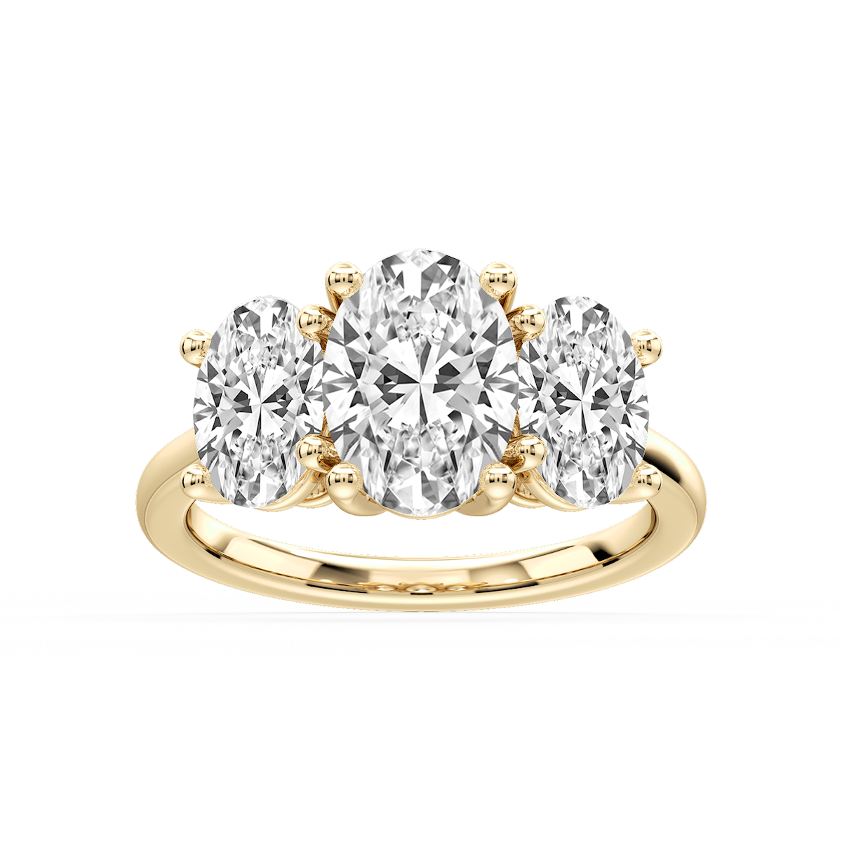 Lola Oval Lab Grown Diamond Three Stone Engagement Ring