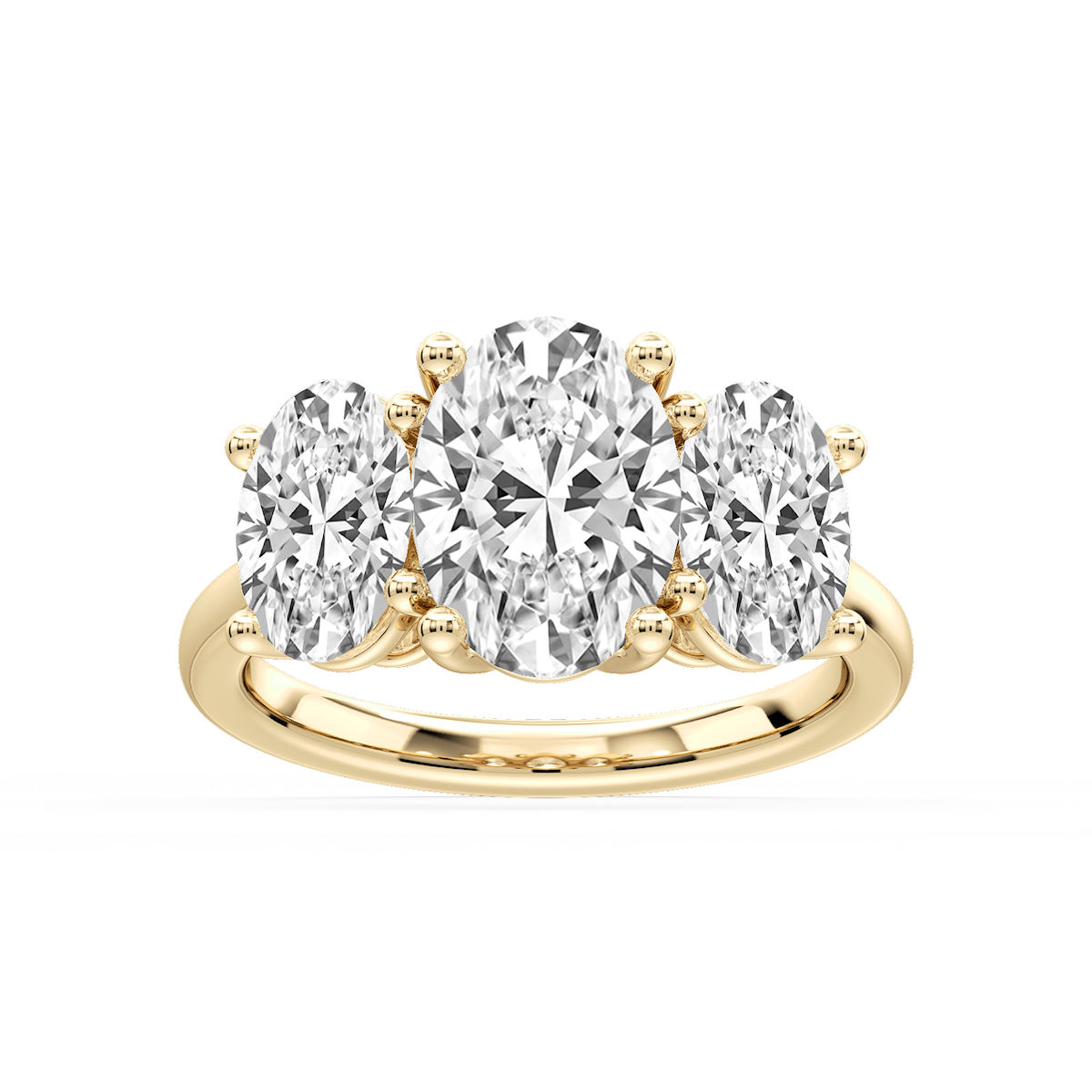 Lola Oval Lab Grown Diamond Three Stone Engagement Ring