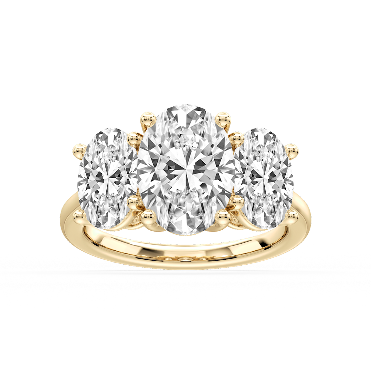 Lola Oval Lab Grown Diamond Three Stone Engagement Ring