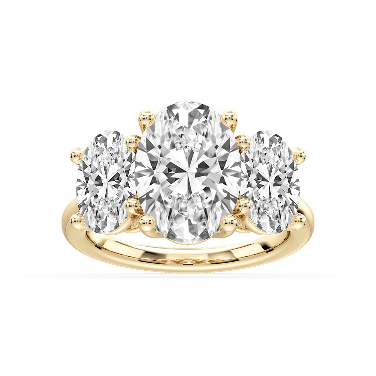 Lola Oval Lab Grown Diamond Three Stone Engagement Ring
