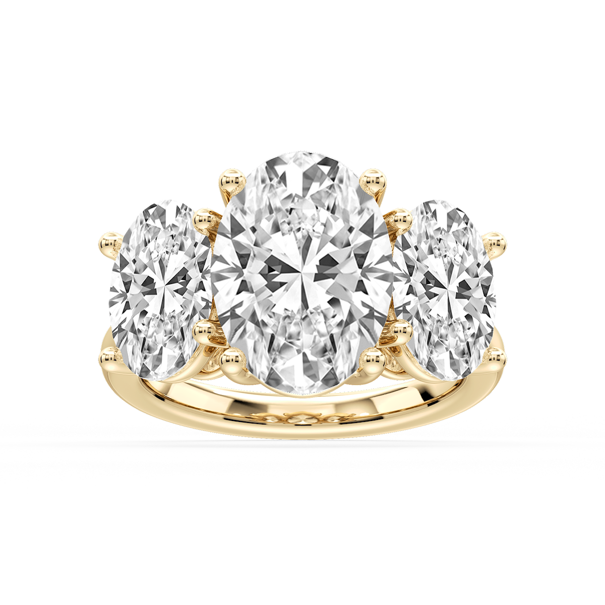 Lola Oval Lab Grown Diamond Three Stone Engagement Ring