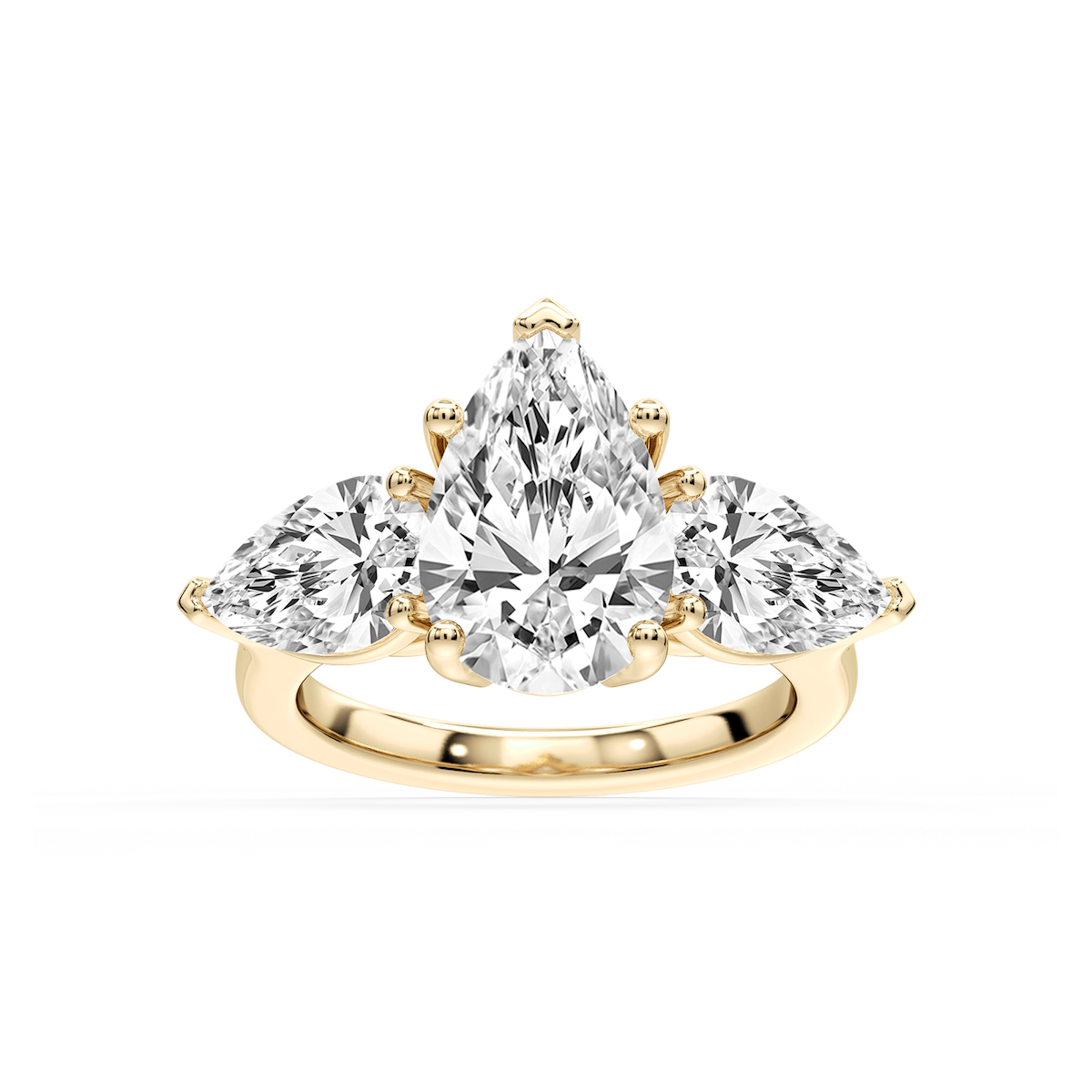 Lola Pear Lab Grown Diamond Three Stone Engagement Ring