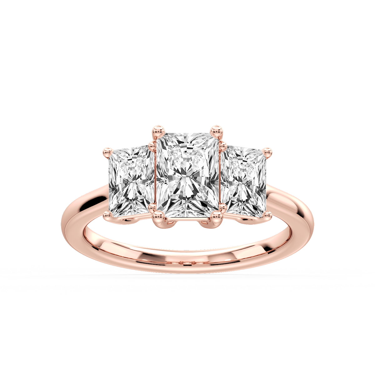Lola Radiant Lab Grown Diamond Three Stone Engagement Ring