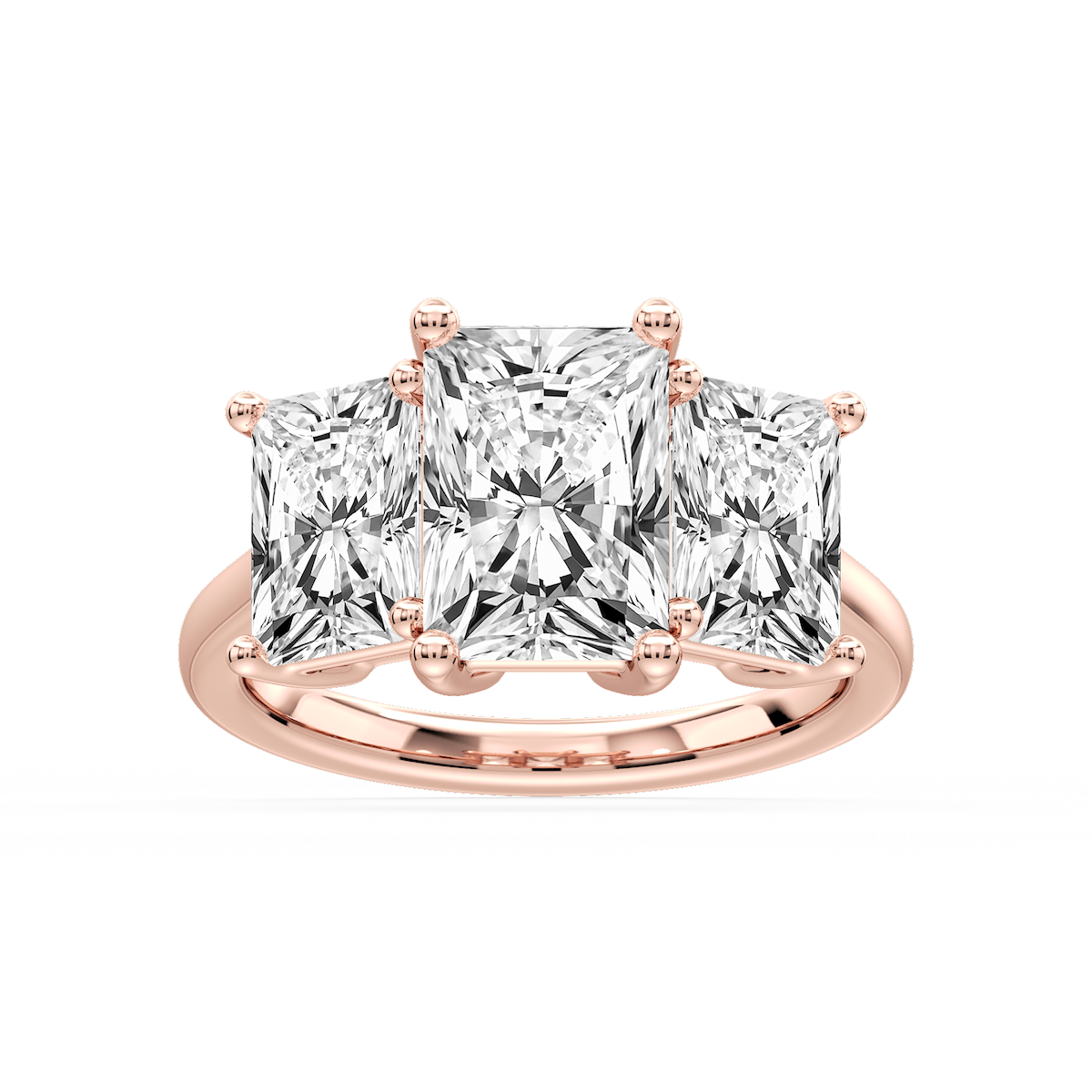 Lola Radiant Lab Grown Diamond Three Stone Engagement Ring
