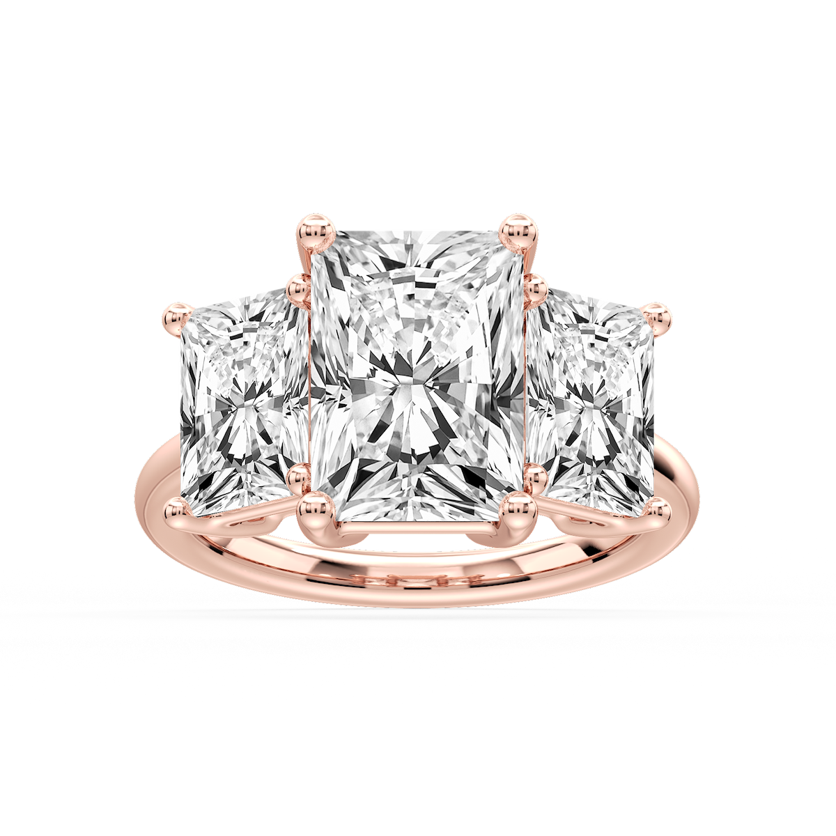 Lola Radiant Lab Grown Diamond Three Stone Engagement Ring