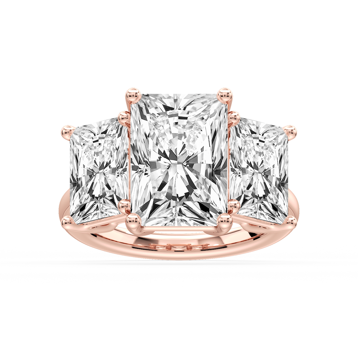 Lola Radiant Lab Grown Diamond Three Stone Engagement Ring