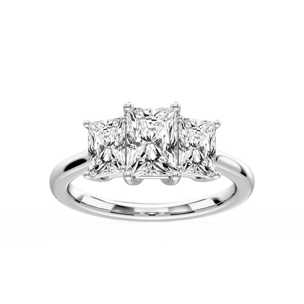 Lola Radiant Lab Grown Diamond Three Stone Engagement Ring