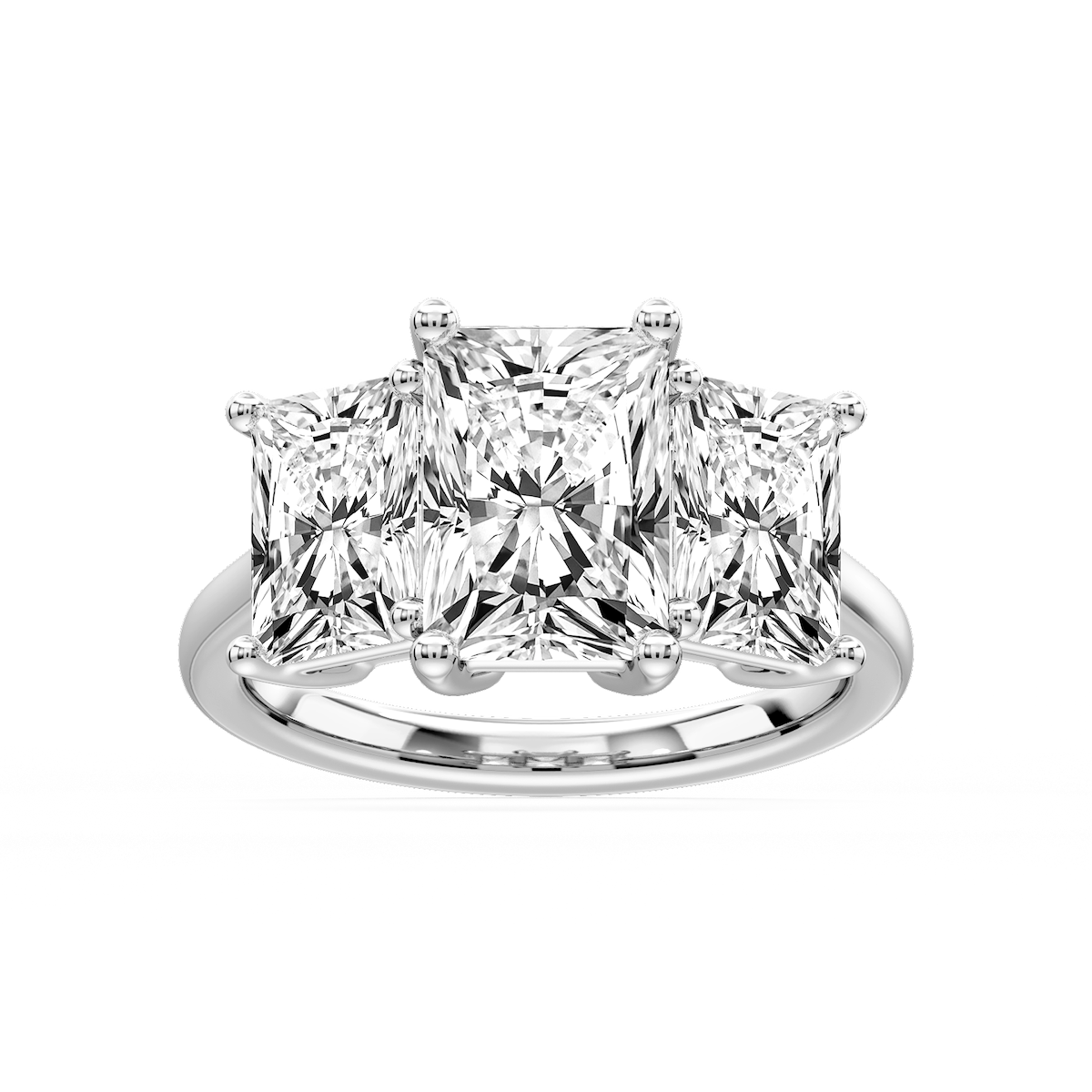 Lola Radiant Lab Grown Diamond Three Stone Engagement Ring