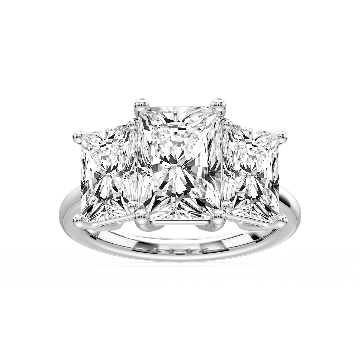 Lola Radiant Lab Grown Diamond Three Stone Engagement Ring