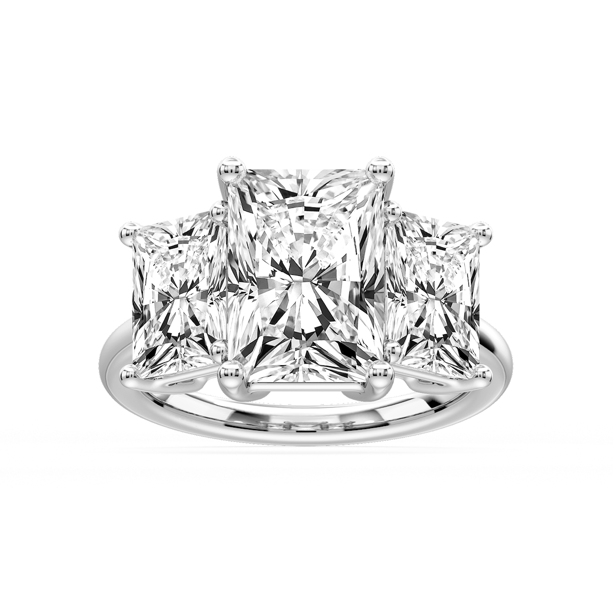 Lola Radiant Lab Grown Diamond Three Stone Engagement Ring