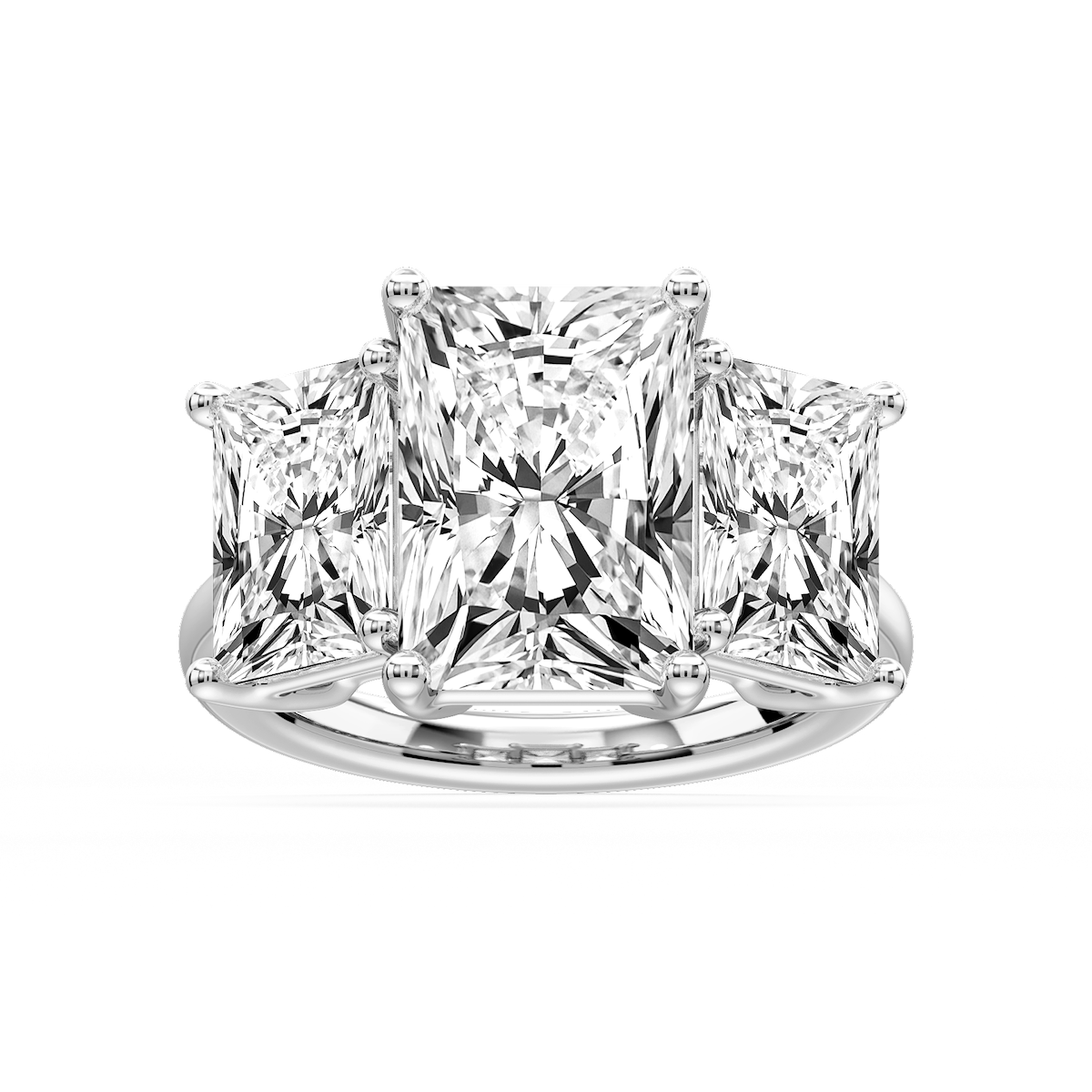 Lola Radiant Lab Grown Diamond Three Stone Engagement Ring