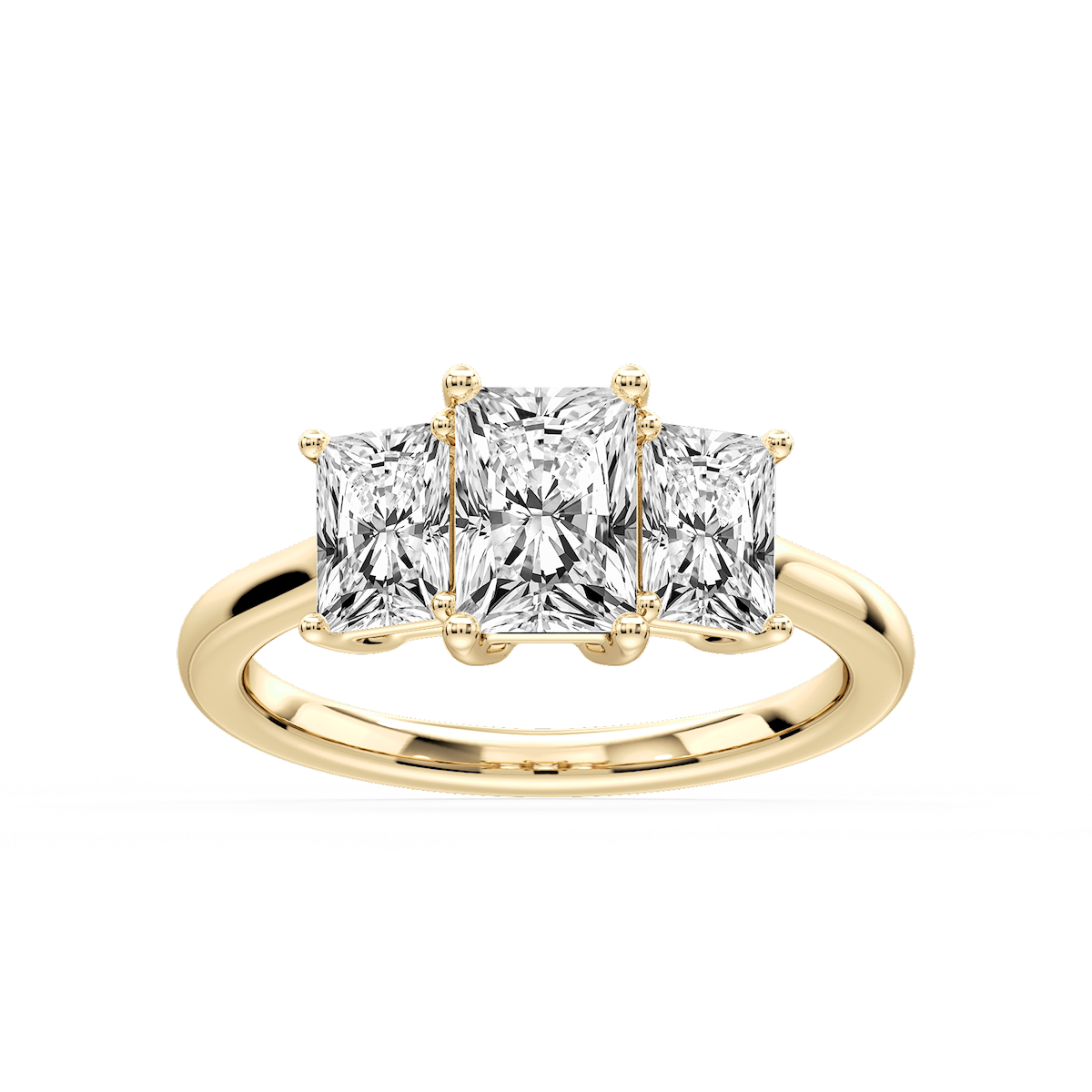 Lola Radiant Lab Grown Diamond Three Stone Engagement Ring