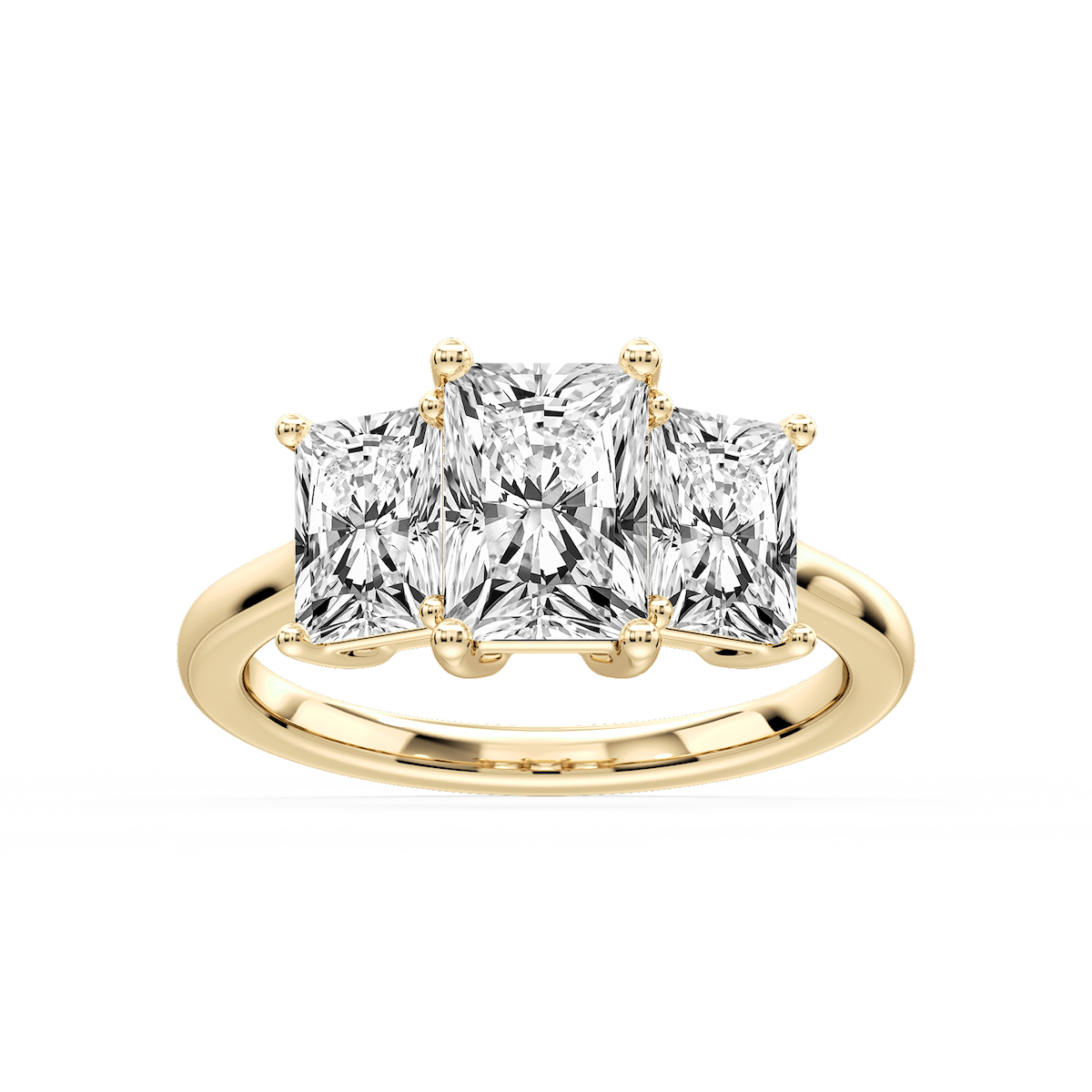 Lola Radiant Lab Grown Diamond Three Stone Engagement Ring