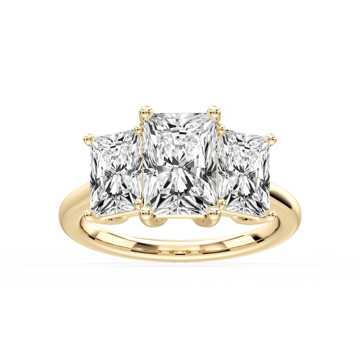 Lola Radiant Lab Grown Diamond Three Stone Engagement Ring