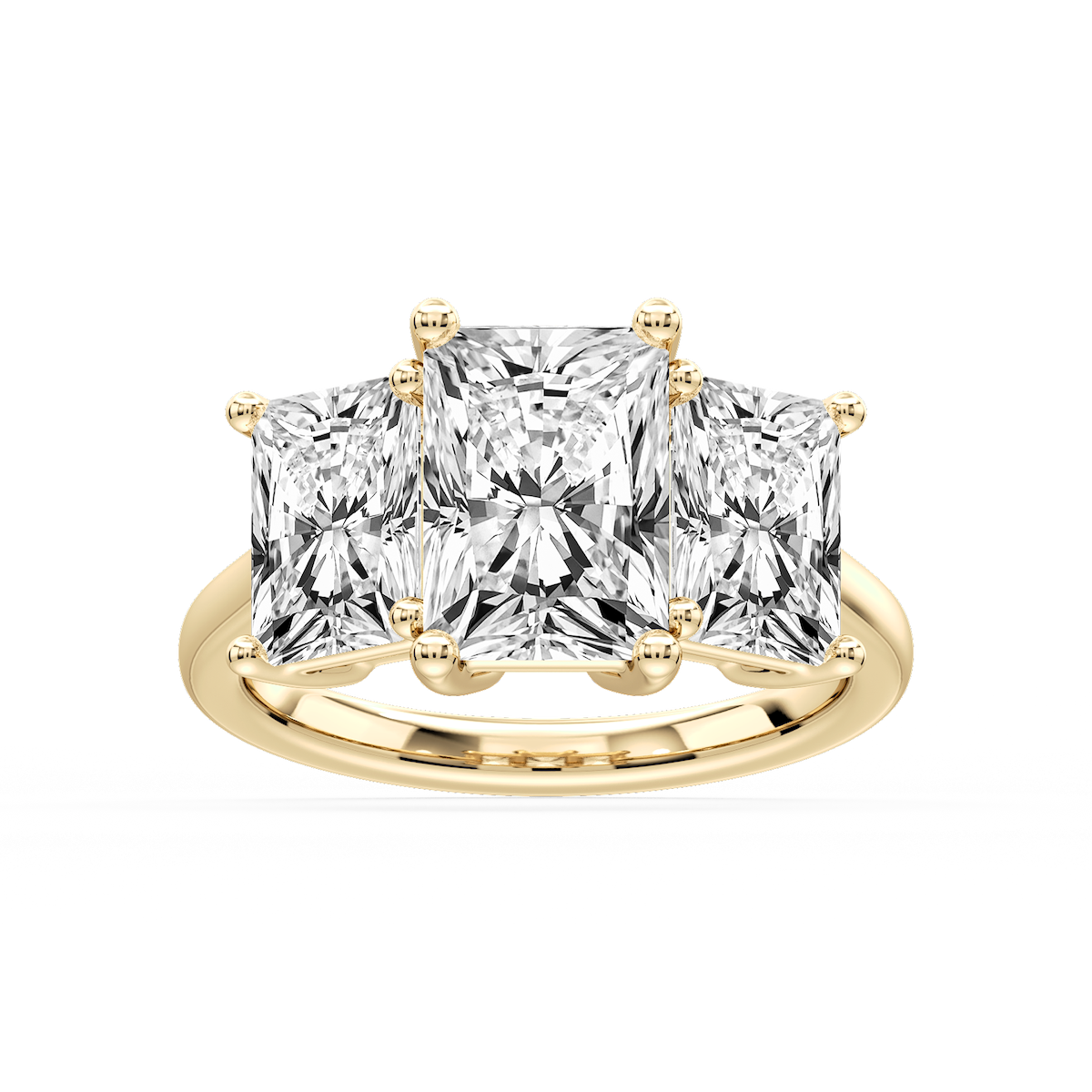 Lola Radiant Lab Grown Diamond Three Stone Engagement Ring