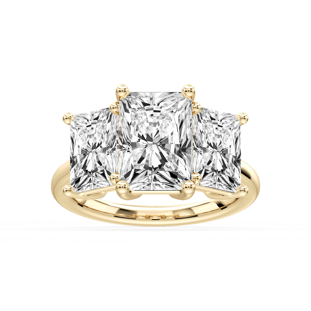 Lola Radiant Lab Grown Diamond Three Stone Engagement Ring