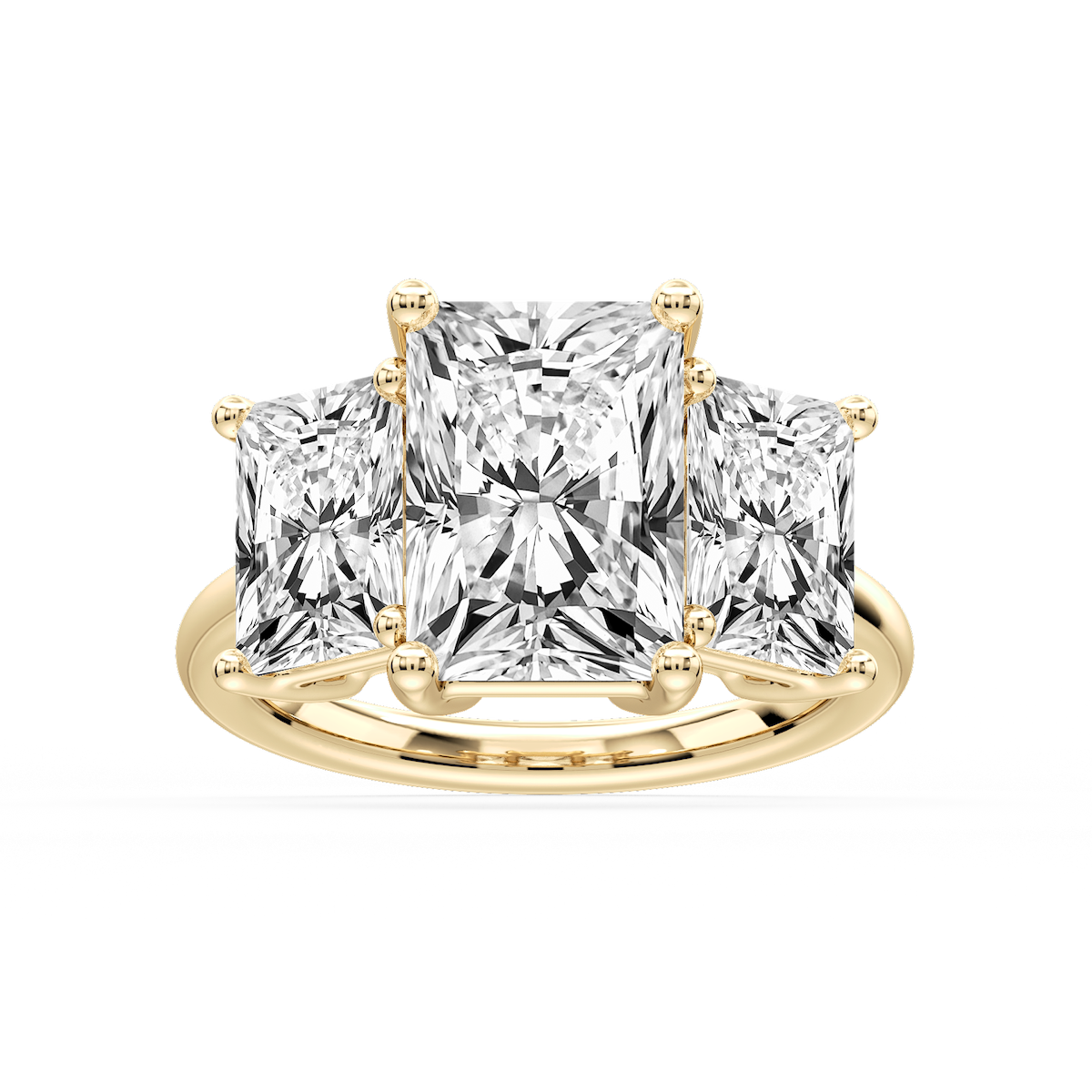Lola Radiant Lab Grown Diamond Three Stone Engagement Ring