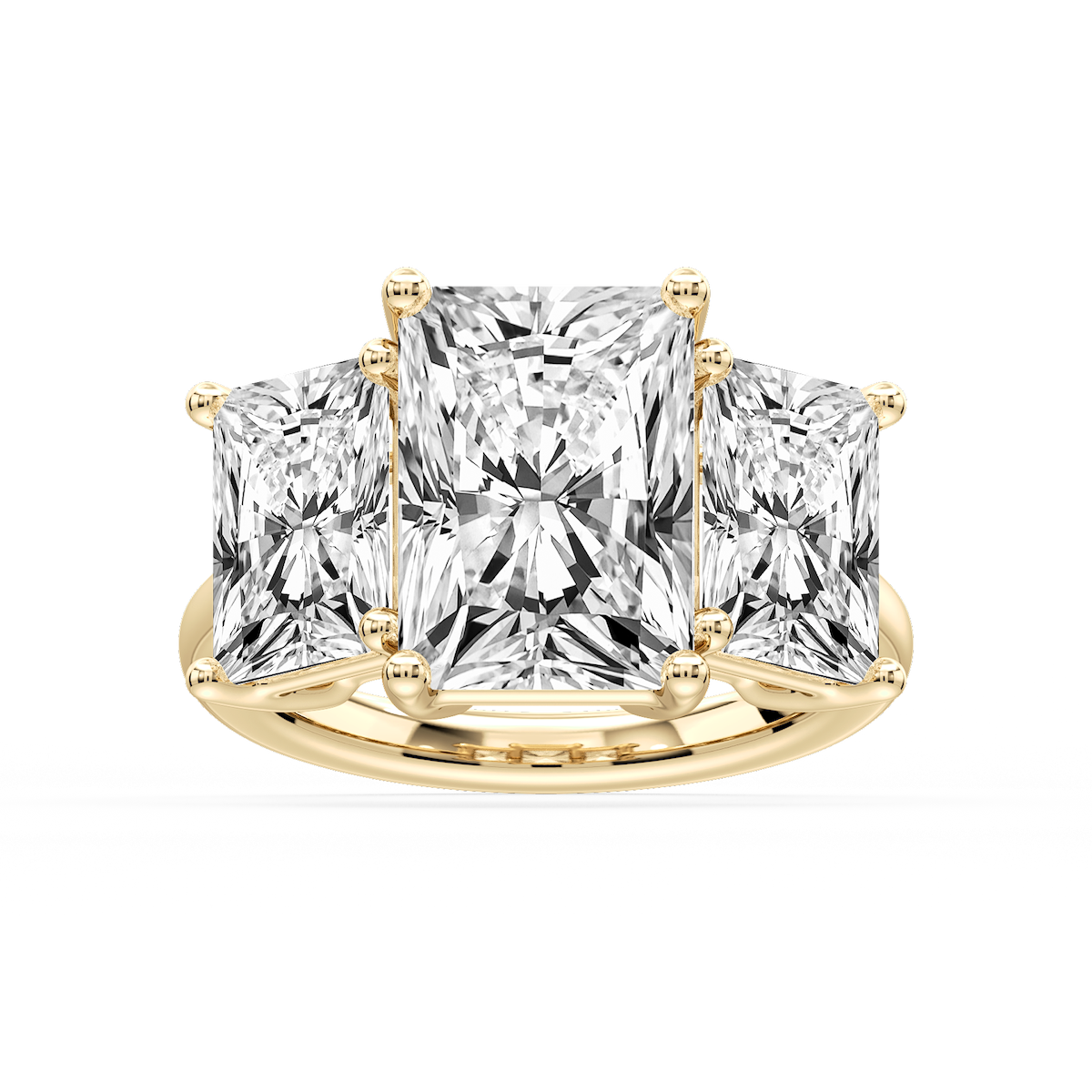 Lola Radiant Lab Grown Diamond Three Stone Engagement Ring