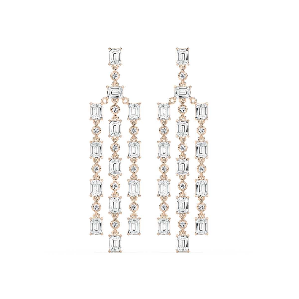 6 ¹⁄₅ ctw Lab Grown Diamond Long Geometric Drop Earrings