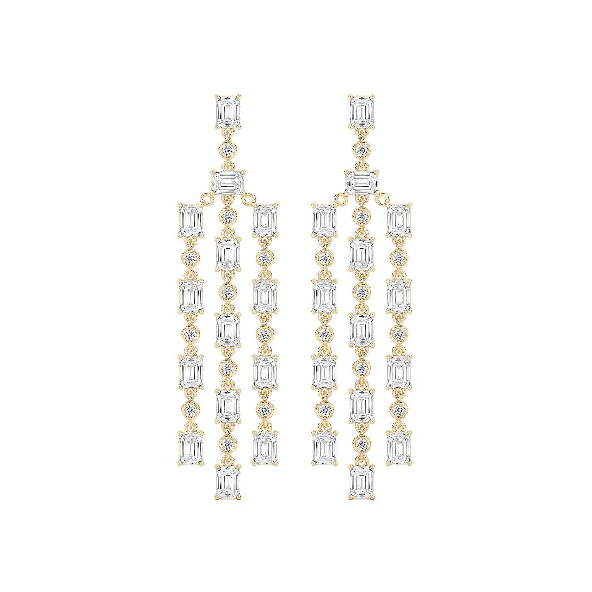 1/4 ctw Lab Grown Diamond Long Geometric Drop Earrings