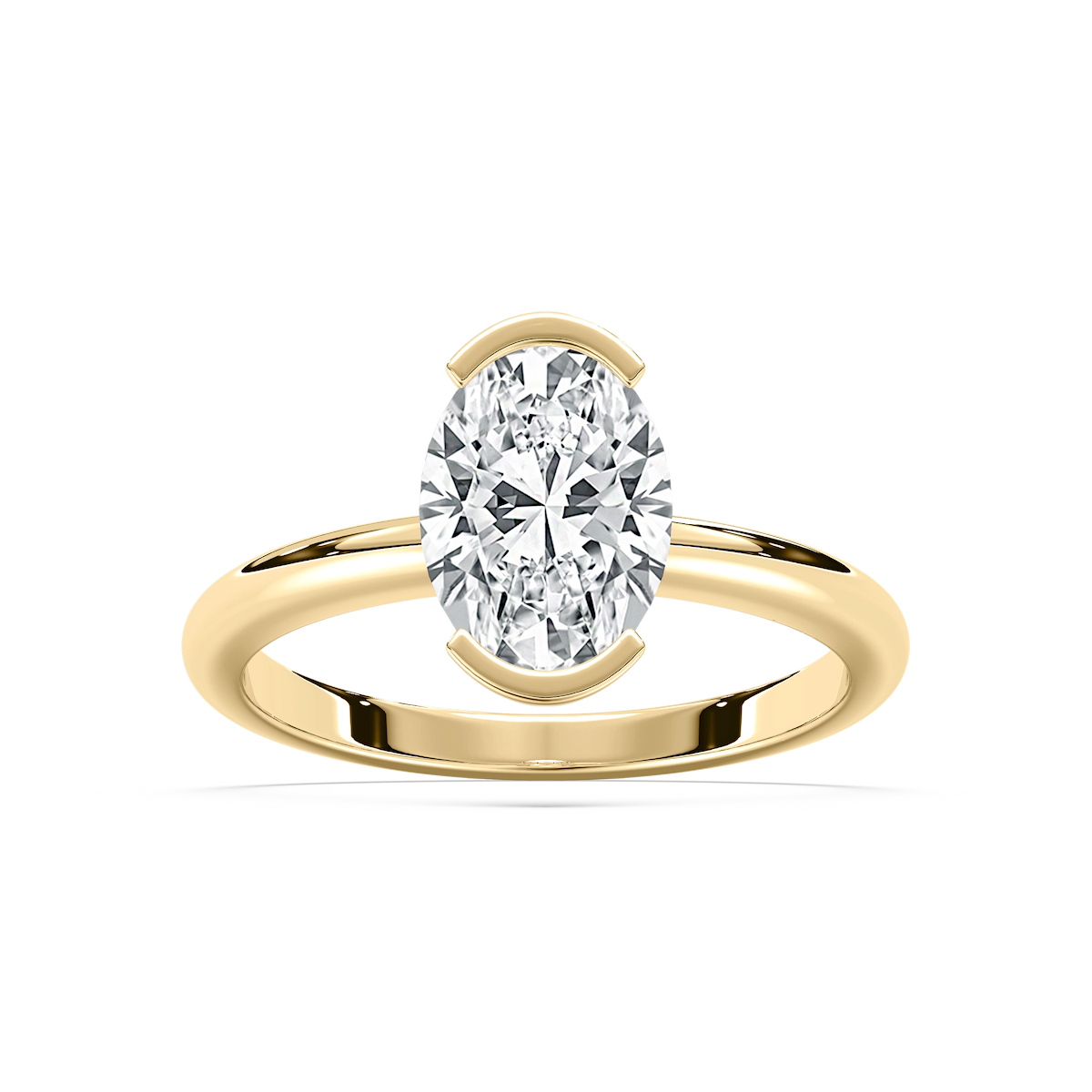 Louisa 2 ²⁄₃ ctw Oval Lab Grown Diamond Semi Bezel Solitaire Engagement Ring