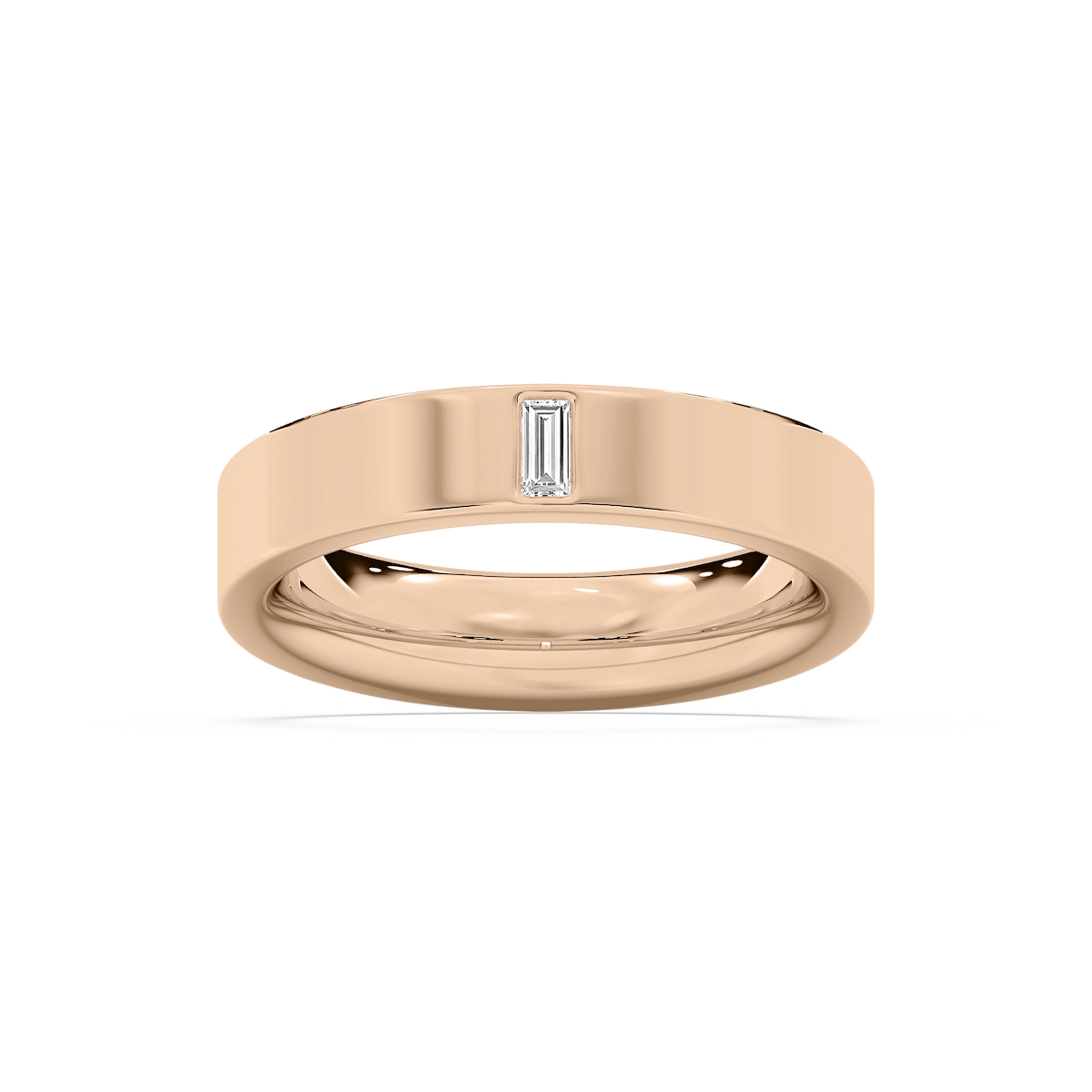 Lucas 1/8 ct Baguette Lab Grown Diamond 5.20mm Flat Edge Mens Wedding Band