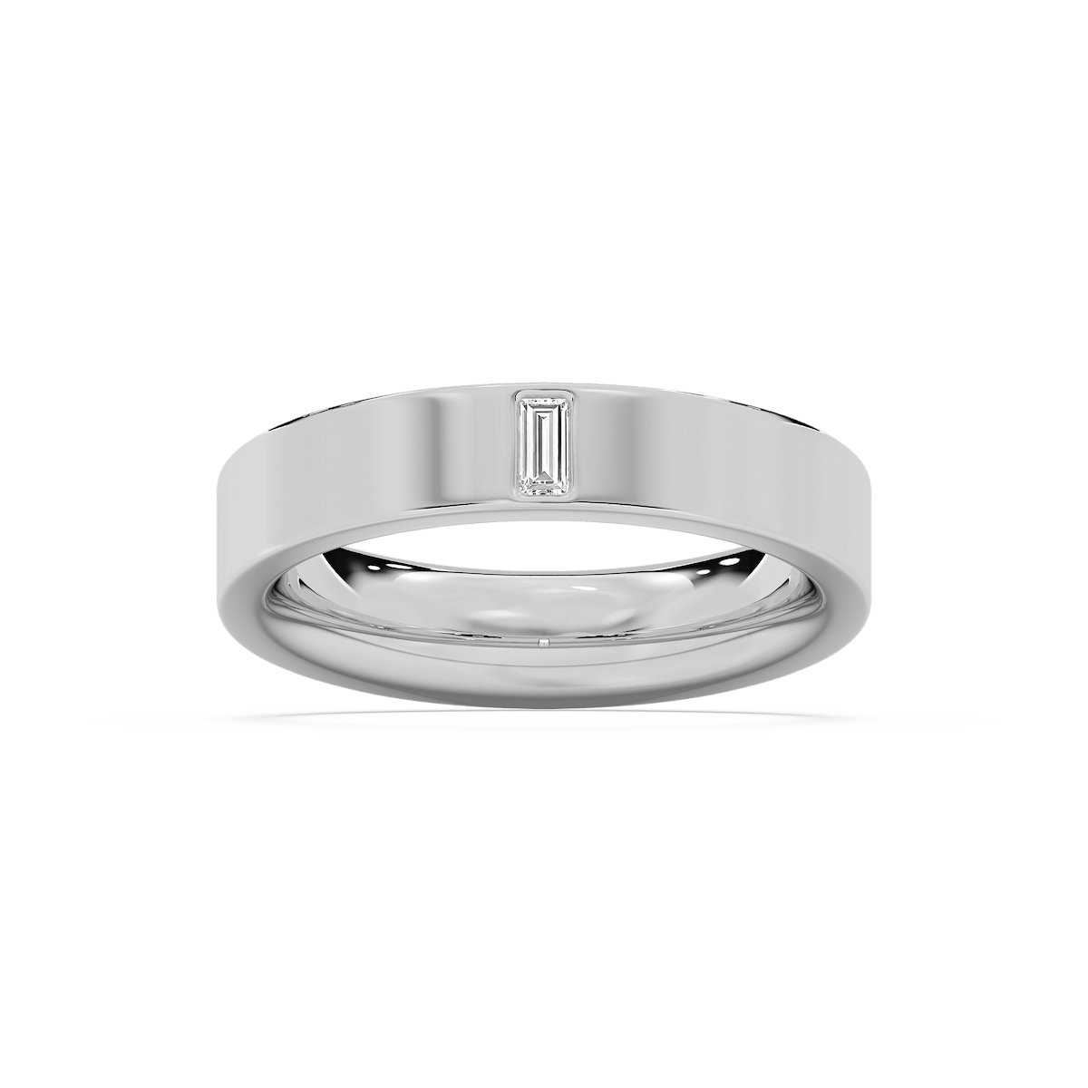 Lucas 1/8 ct Baguette Lab Grown Diamond 5.20mm Flat Edge Mens Wedding Band