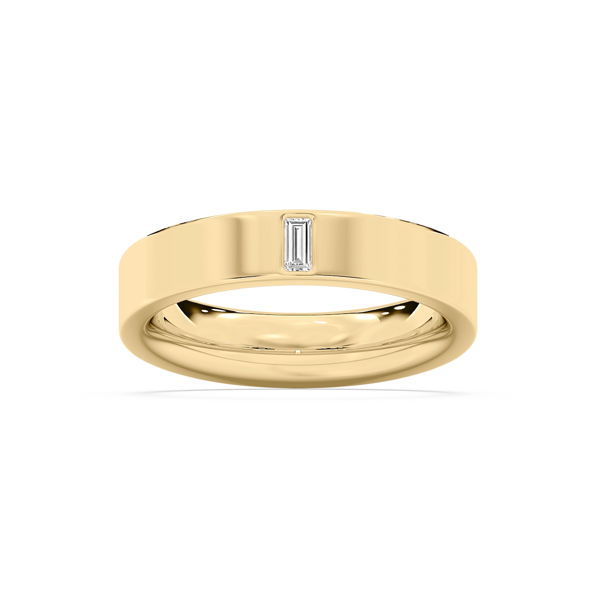 Lucas 1/8 ct Baguette Lab Grown Diamond 5.20mm Flat Edge Mens Wedding Band