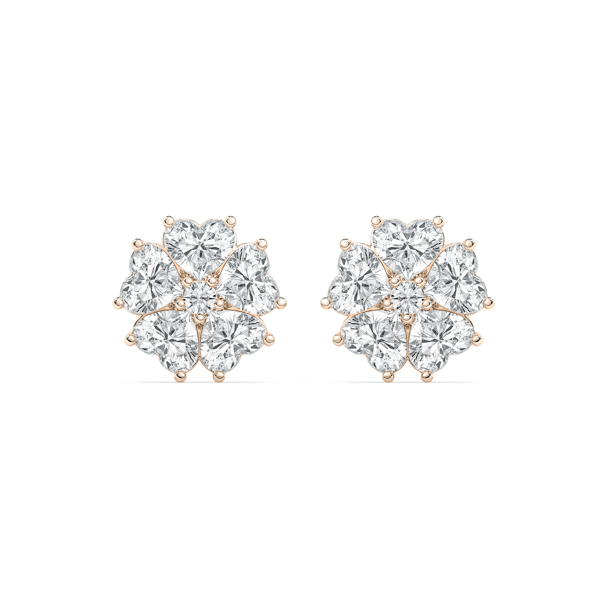 8 ctw Lab Grown Diamond Lucky Heart Stud Earrings
