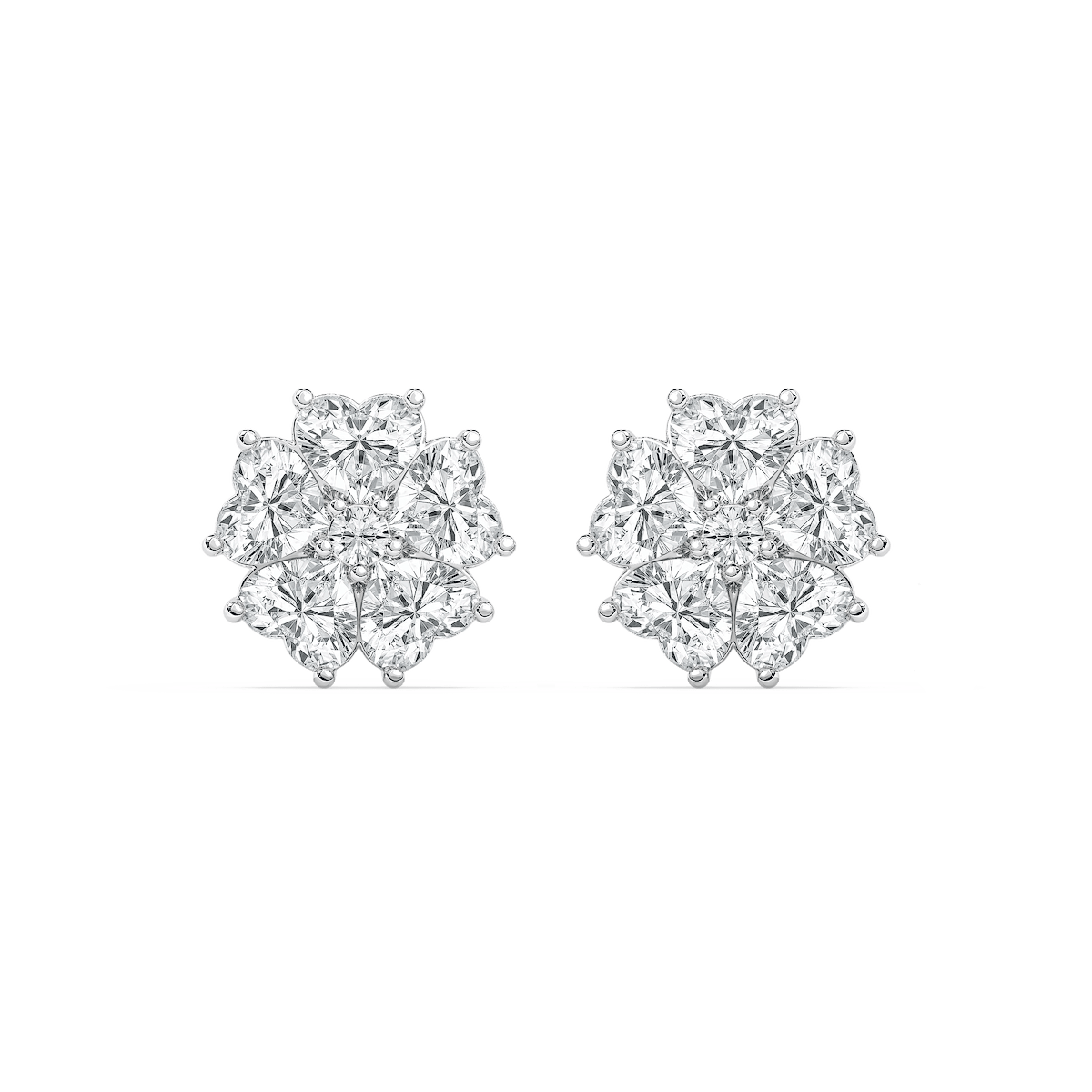 8 ctw Lab Grown Diamond Lucky Heart Stud Earrings
