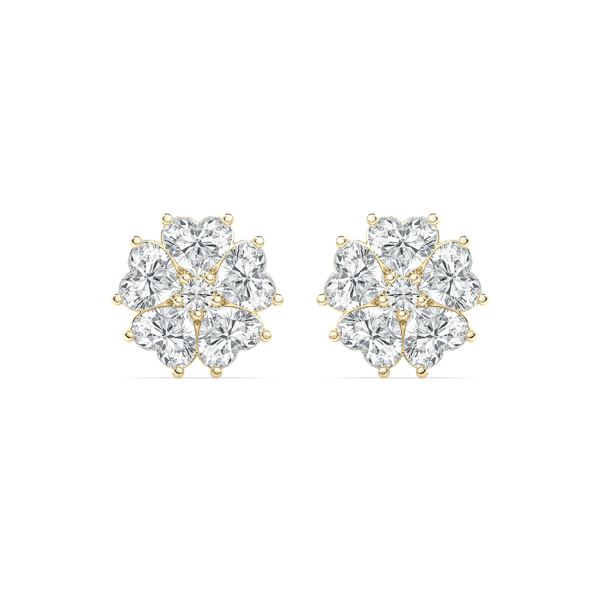 8 ctw Lab Grown Diamond Lucky Heart Stud Earrings