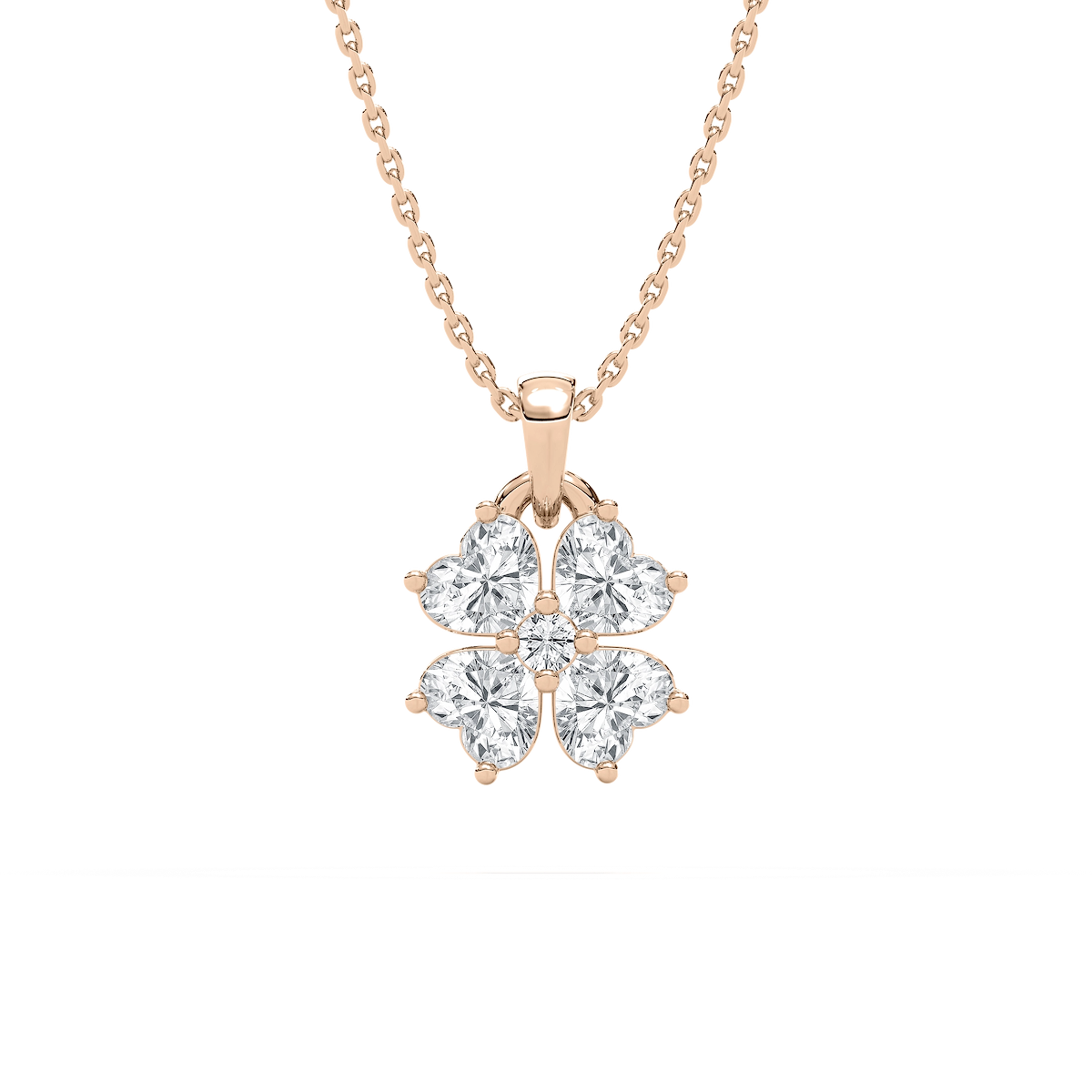 1 ctw Heart and Round Lab Grown Diamond Lucky in Love Pendant - 18 Inches
