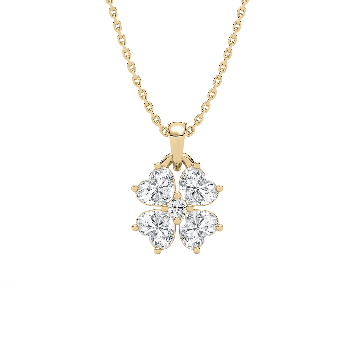 1 ctw Heart and Round Lab Grown Diamond Lucky in Love Pendant - 18 Inches