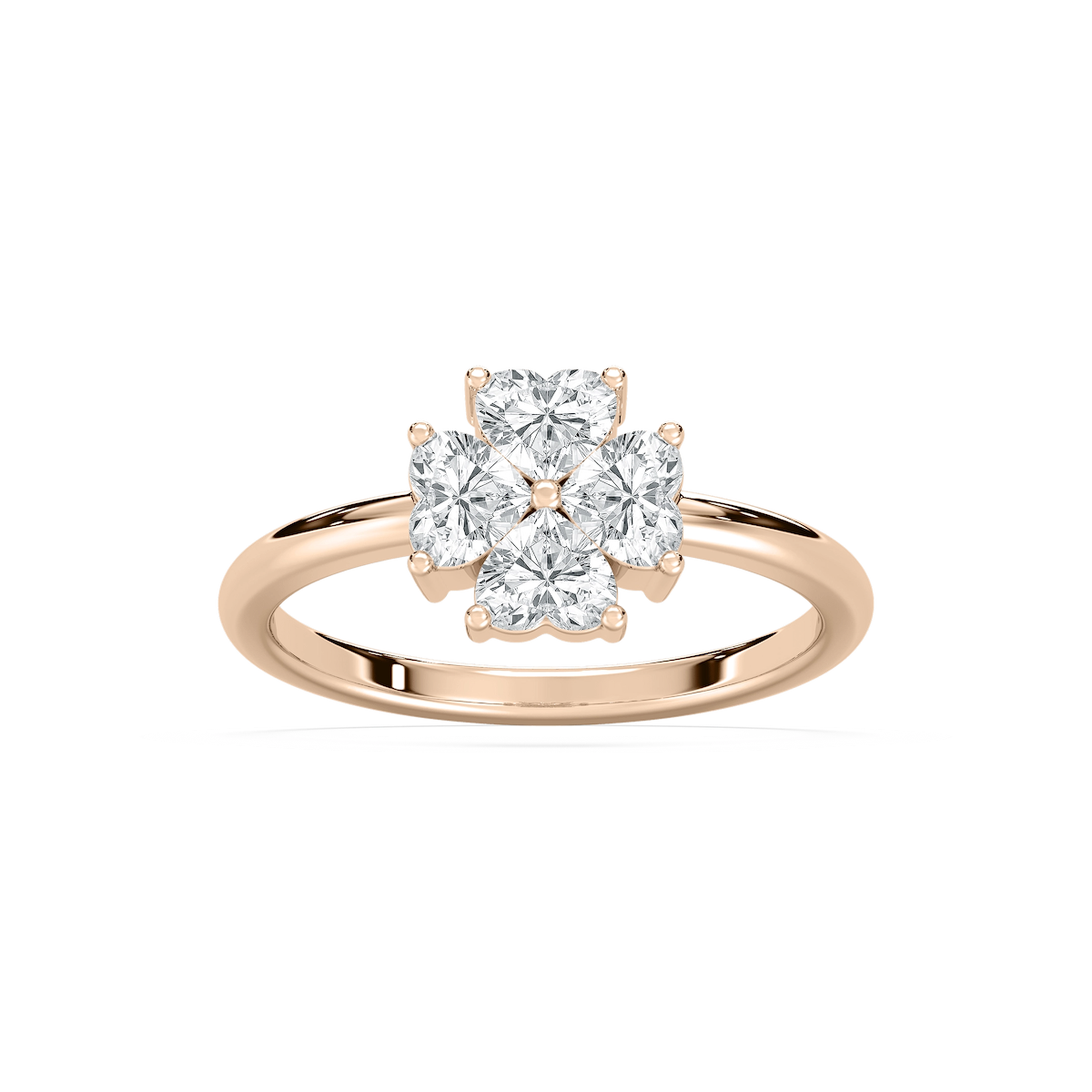 1 ctw Heart Lab Grown Diamond Clover Lucky in Love Ring