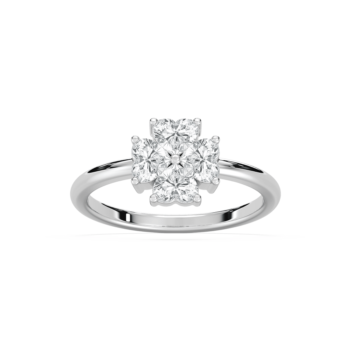 1 ctw Heart Lab Grown Diamond Clover Lucky in Love Ring