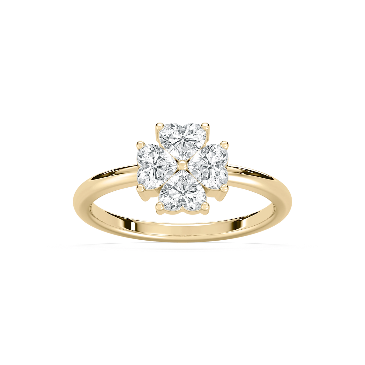 1 ctw Heart Lab Grown Diamond Clover Lucky in Love Ring